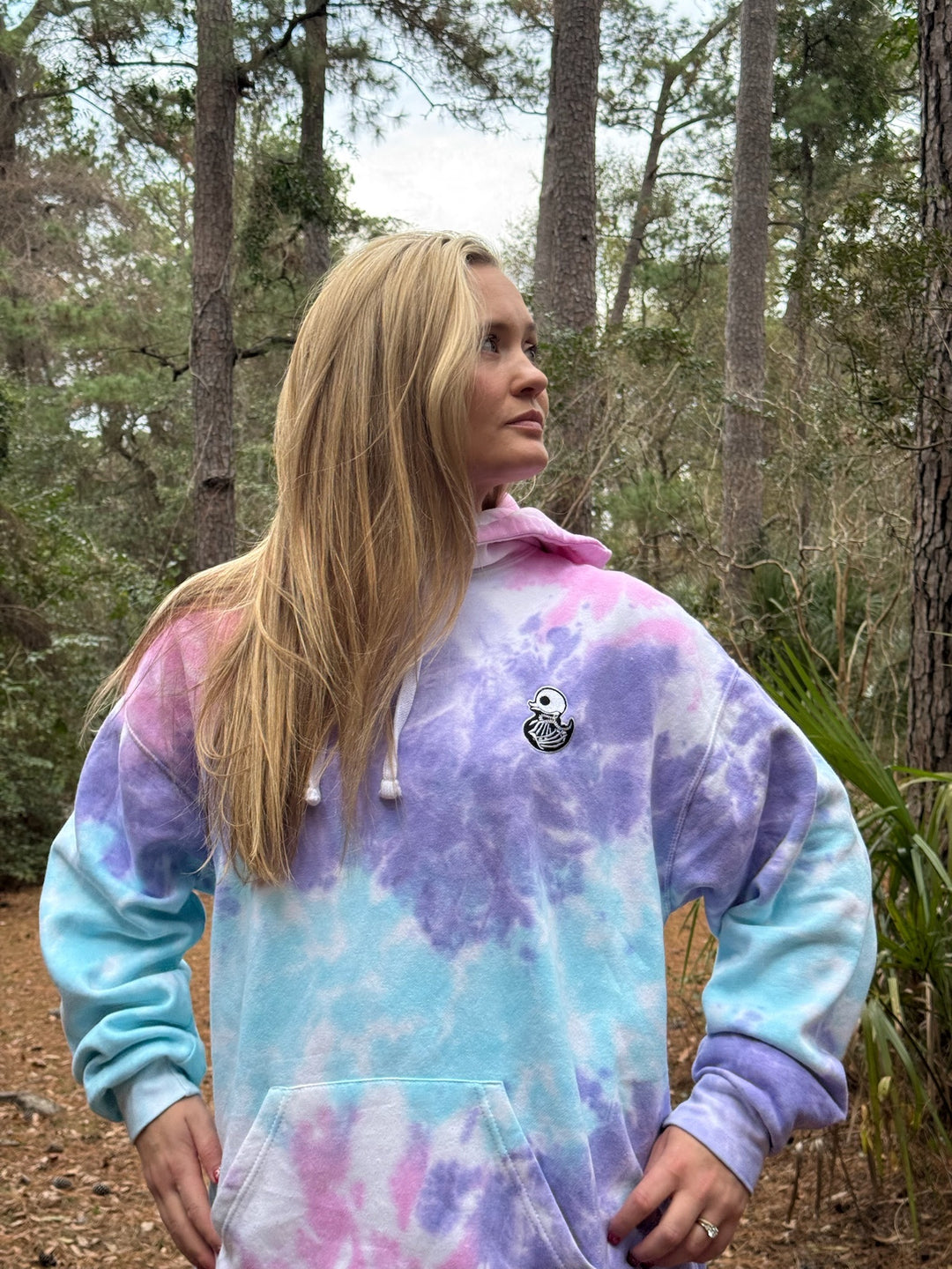 COTTON CANDY - SKELIE DUCKIE - TIE DYE HOODIE