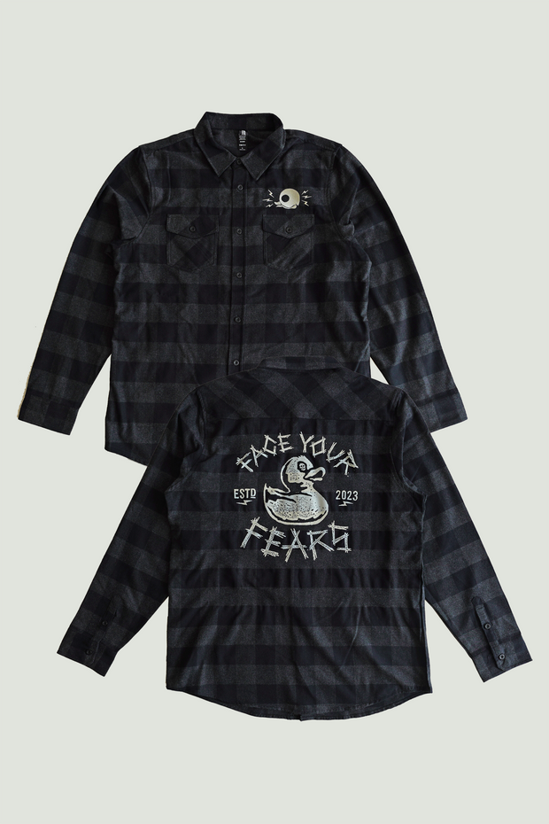 FACE YOUR FEAR - FLANNEL - CHARCOAL HEATHER/BLACK